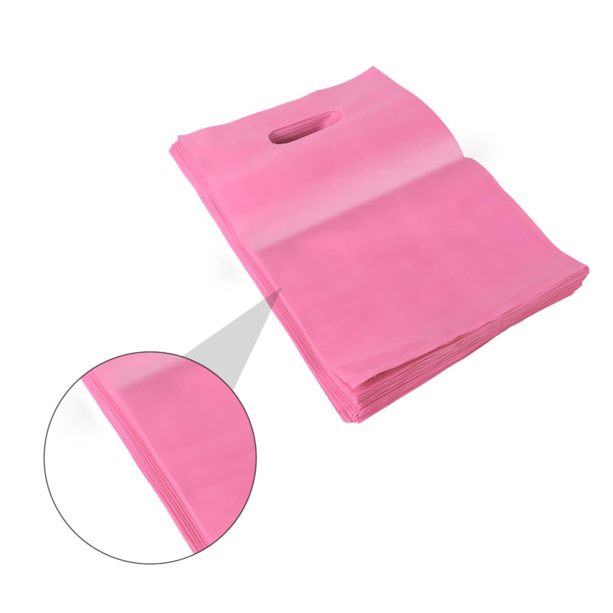 Balacoo 100 Stück Kunststoff Flachbeutel Rosa Wiederverwendbar Tragbare Verpackungstaschen für Kosmetik und Alltag