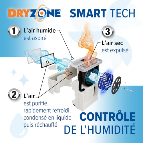 Dryzone Déshumidificateur et Purificateur d'air Électrique Avec Filtre HEPA – Séchage Linge – Anti-Condensation & Moisissures –12L/Jour – Silencieux, Basse Consommation – Image 3