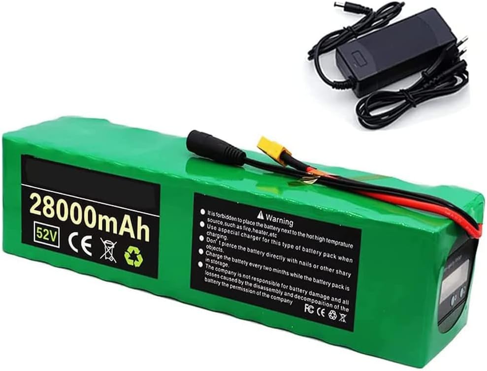 WOGQX EBike Battery Pack 14S4P 52V 28Ah Waterproof Lithium