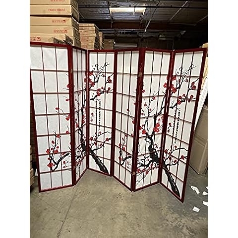 SQF Plum Blossom Cherry 6 Panel Room Divider Cover