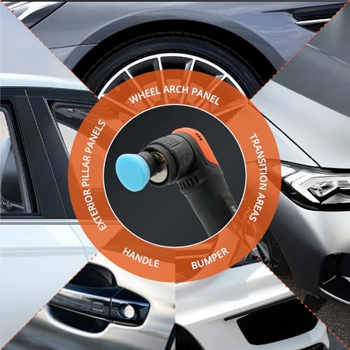 Image of SPTA Blue T60 Mini Moderate-Cut Pad Sets, 5Pcs 1.3inch /32mm Sponge Polishing Buffing Pads, Car Foam Detail Polishing Pad Kit for Car Detail Polishing and Buffing, Small Area Polishing -FPTSS3B