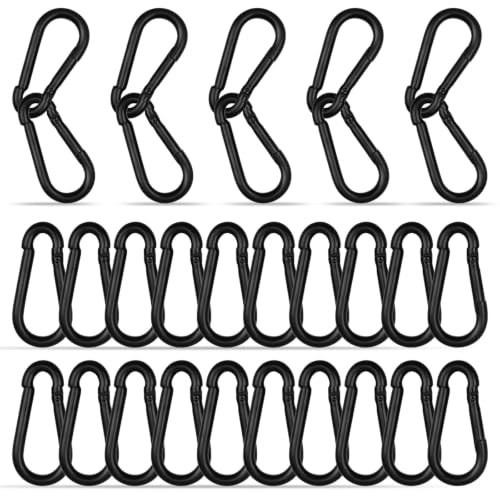 XHMAXE 30PCS Carabiner Clips,2.36IN Heavy Duty Spring Snap Hook,Silver