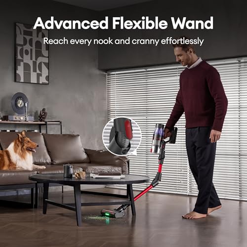 Image of Ultenic Cordless Vacuum Cleaner, 600W 55Kpa 60Mins Vacuum Cleaners for Home, with 180Bendable Wand, Anti-Tangle Brush, Charging Dock, Stick Vacuum Cordless for Pet Hair /Carpet /Floor /Car
