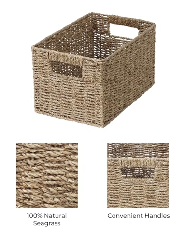 Storageworks SEAGRASS Baskets For Organizing, Wicker Baskets With Built-In Handles, Storage Basket, Seagrass Baskets thumb #2