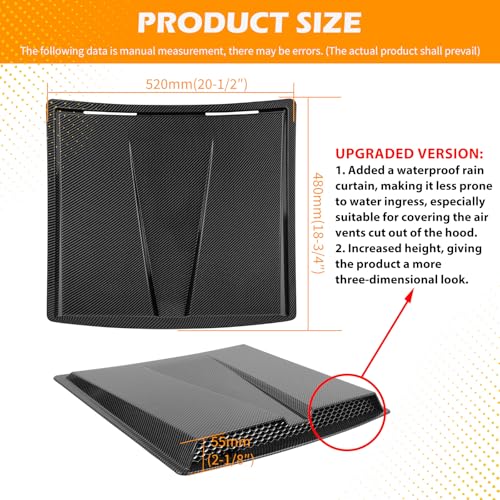 Image of Hood Vents for Cars,Universal Hood Scoop,Universal Engine Hood Air Vent for Trucks,Suit for Dodge Ram 1500 2500 3500Chevy Silverado, F-150, F-250, F-350