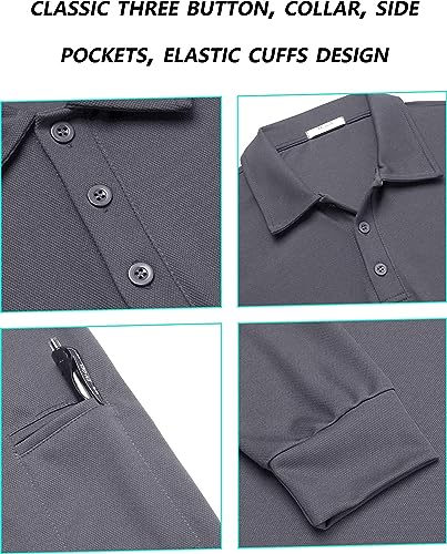 Deyeek Men's Polo Shirts Long Sleeve Golf Polo Shirts for Men Quick Dry UPF 50+ Sun Protection Polos Casual Collared Shirts3