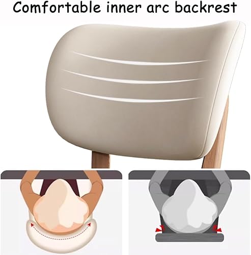 Miniatura 6 de YVYKFZD Juego de sillas de comedor, sillas de cocina sin brazos de madera, silla de comedor con respaldo curvo, silla tapizada de cuero para sala de