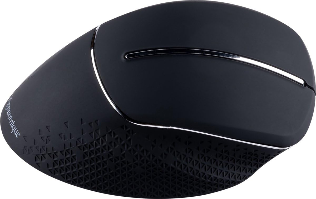 Mouse Ergonomico, Mouse Ancoraggio Verticale, Mouse Verticale, Mouse Computer Mouse ErgoMouse Jaguar, Mani Destri, Nero