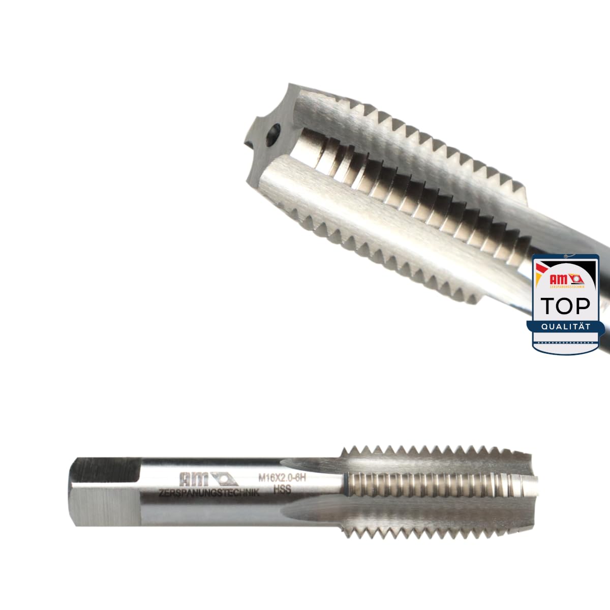 Maschio Per Filettatura M10x1 HSS - Acciaio Super Veloce Placcato Titanio, 3 Scanalature, Tolleranza H2 - Foto 3