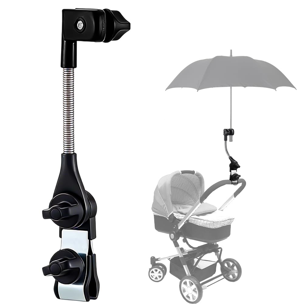 Soporte de paraguas ajustable para andador y cochecito, soporte universal para paraguas, accesorios para silla de ruedas, bicicleta, carrito de golf, silla de camping, silla de paseo, paraguas