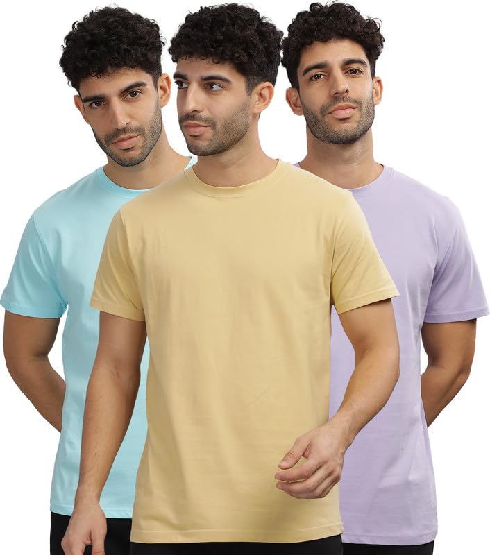 Image of XENOVAURBAN Unisex Regular Cotton Combo of 3 Solid Color Tshirt
