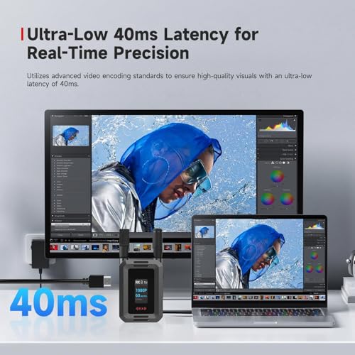 Transmisor y receptor de video inalámbrico Yunseity, sistema de transmisión de video 1080P/60fps con monitoreo en tiempo real, 300m de distancia, baja latencia 40ms, para transmisión en vivo miniatura 4