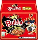 Buldak 2X Spicy Hot Chicken Flavour Ramen Noodles - 140g (Pack of 5) | Double The Heat, Double The Challenge! | Authentic Korean Flavour