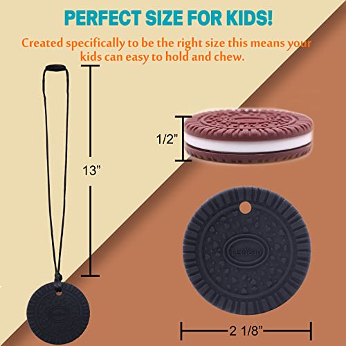 Chew Necklaces for Sensory Kids, 2 Pack Silicone Chewy Necklace Sensory Toys for Boys and Girls with Chewing, Autism, ADHD, SPD, Oral Motor Anxiety Pendant for Adults - Image 8