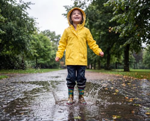 Image of Rokka&Rolla Girls' Waterproof Rubber Raincoat for Little Girls 2T-12