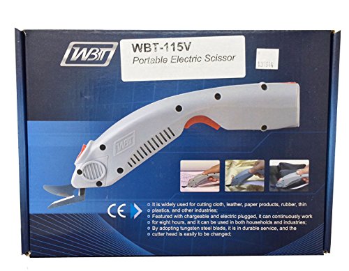 Portable Electric Scissors, WBT-115V for Fiberglass, Vinyl and Plastic Cutting - Battery Operated