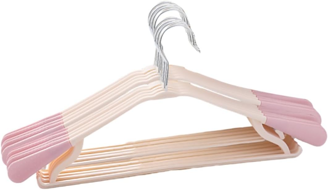 10pcs Trackless Non- Plastic Hangers Wide Shoulder Design for Coats and Trousers Ergonomically Crafted to Keep Clothes Wrinkle Secure