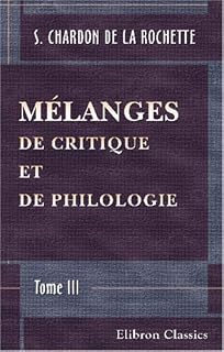 Mélanges Critique Philologie 3 French