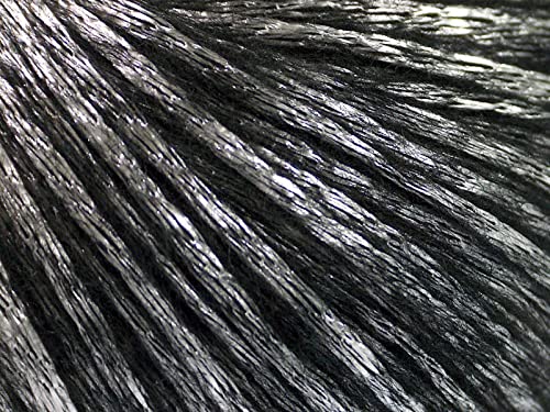 Ice Yarn Rock Star (Pack Of 2) Shiny Knitting Yarn For Diy Handmade Crochet Thread 19% Merino Wool,11% Acrylic,70% Polyamide (2X1.76 Oz),(2X125 Yards) Including Folding Scissors (Silver Black) #TOP2