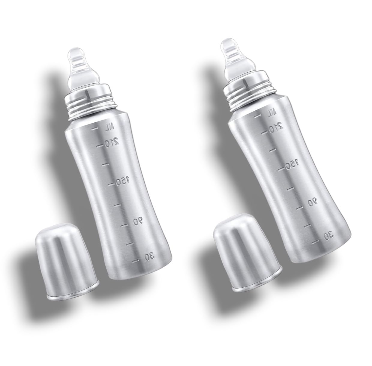 RB POINT New Parent's Guide to Stainless Steel Bottles for Newborns Milk Feeding Bottle with Stainless-Steel & BPA-Free Sipper Nipple