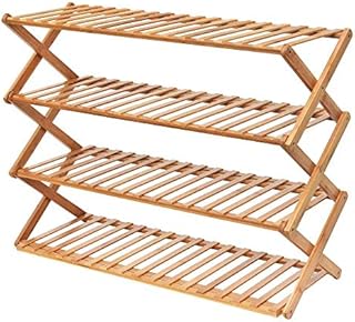 ShiSyan Flower Stand 4 Tier Bamboo Shoe Rack Foldable Shoe Shelves Plant Display Stand Storage Organizer 100cm Installation-Free,4 Tier,Colour:4 Tier Shelf Rack (Color : 4 Tier)