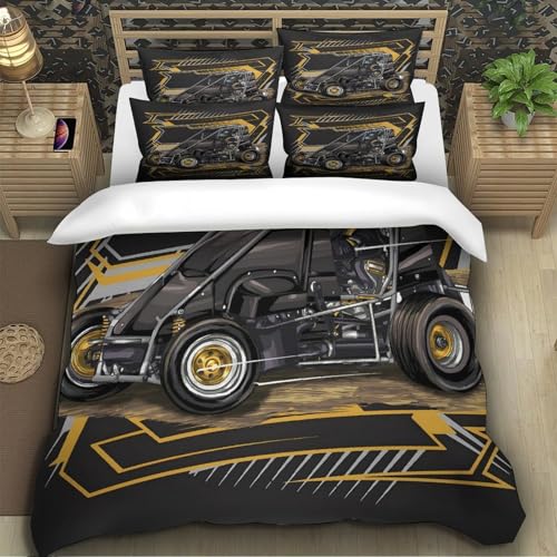 Parure de lit course 3D 140x200cm avec housse de couette en microfibre douce - 5