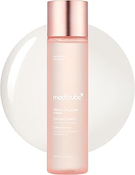 Medicube Triple Collagen Toner - Hydrolyzed, Atelo, & Soluble Collagen for Deep Hydration & Plump Skin - Fast-Absorbing Formula for All-Day Suppleness, Korean Skincare (4.73 fl.oz.)