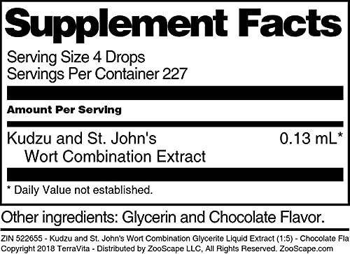 Miniatura 5 de TerraVita Kudzu and St. John's Wort - Extracto líquido combinado de glicerita (15), sabor a chocolate (1 oz, ZIN 522655)