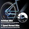 HITWAY Vélo Électrique, 700C VTT Électrique avec Batterie Amovible 36V12Ah, Ville E-Bike avec 7 Vitesses, Autonomie 40-80km pour Adulte #3