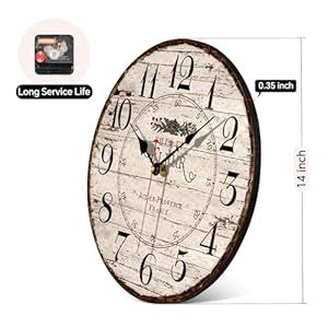 14inchwallclockwoodenfrenchcountrystylesilentwallclockbatteryoperatednontickingqualityroundquartzwallclockseasytoreadhomedecorativevintagewallclock Urban Country Home Decor 14 inch wall clock wooden french country style silent wall clock battery operated non ticking quality round quartz wall clocks easy to read home decorative vintage wall clock urban country home decor