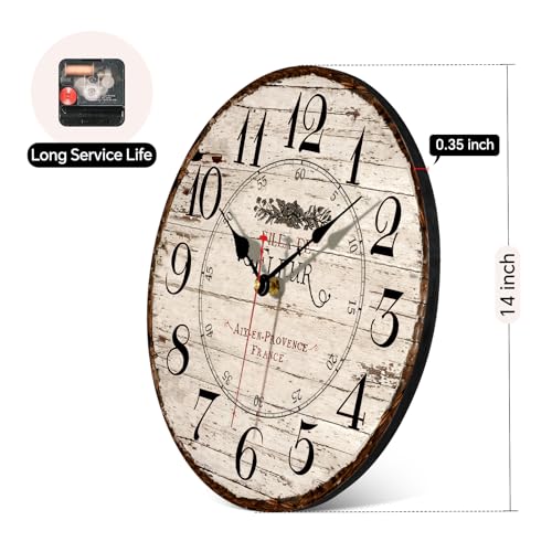 14inchwallclockwoodenfrenchcountrystylesilentwallclockbatteryoperatednontickingqualityroundquartzwallclockseasytoreadhomedecorativevintagewallclock Urban Country Home Decor 14 inch wall clock wooden french country style silent wall clock battery operated non ticking quality round quartz wall clocks easy to read home decorative vintage wall clock urban country home decor