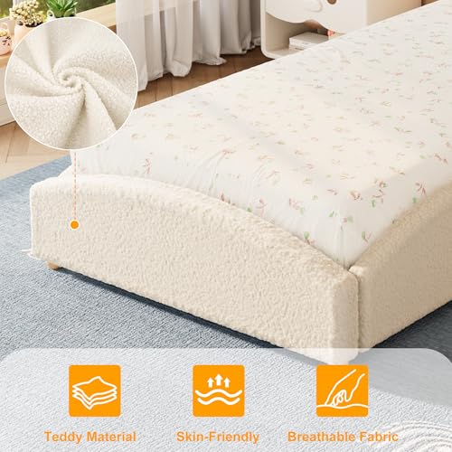 Image of Garvee Twin Size Bed Frame for Kids, Beige