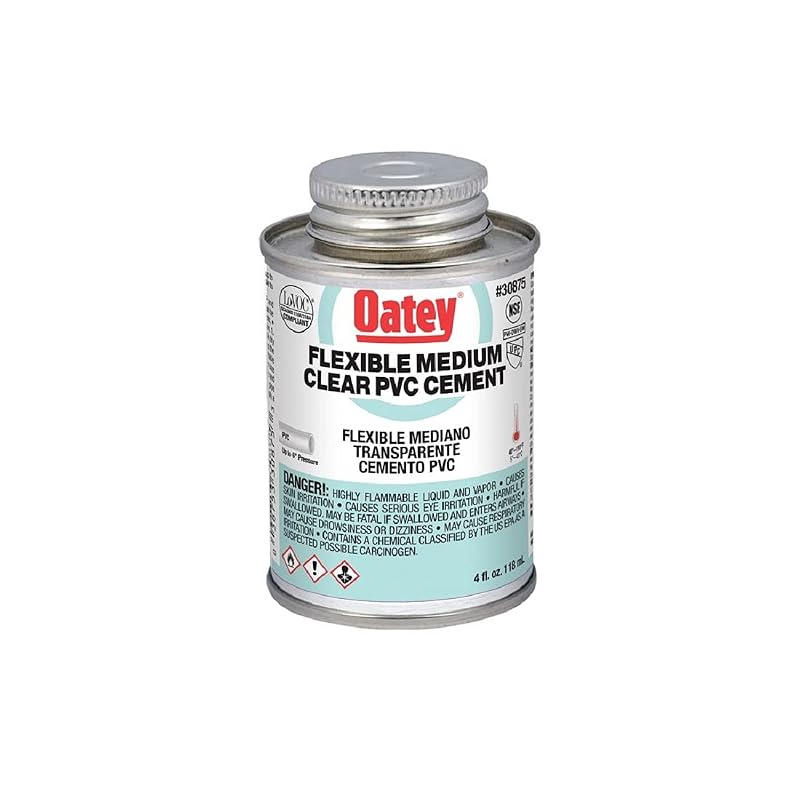 Oatey 30875 Lo-VOC PVC Flexible Clear Cement, 4-Ounce