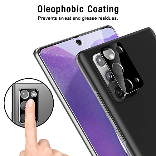 Image of TOCOL 4 Pack fit for Samsung Galaxy Note 20 5G (Not for Ultra)- 2 Pack Tempered Glass Screen Protector and 2 Pack Tempered Glass Camera Lens Protector Bubble Free Case Friendly 9H Hardness