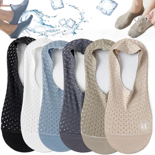 High-End Ice Silk Mesh Socks,Invisible Non-Slip Breathable Ice Silk Socks,Ultra Thin Socks Non Slip No Show Socks - Main Image
