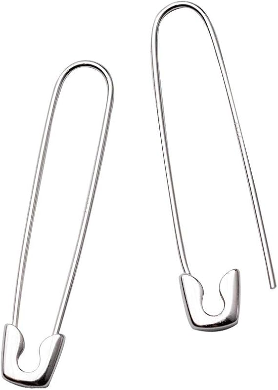 Minimalist Safety Pin Cartilage Sterling Silver Big Hoop