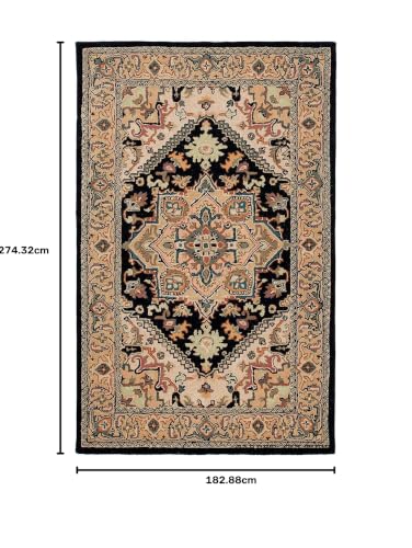 Image of Carpet Mahal Handmade Handwoven Tufted Made of 100% Soft Blended Wool Export Quality Carpets with 1 Inch Thickness (6x9 Feet) Color Multi