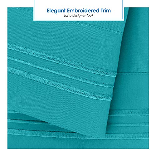 Image of Nestl Teal Short Queen Sheets for RV, Hotel Luxury RV Queen Sheets Set, 6 Piece Fitted Bed Sheet Set and Pillowcases, Super Soft, Wrinkle-Free, and Breathable Camper Bedding