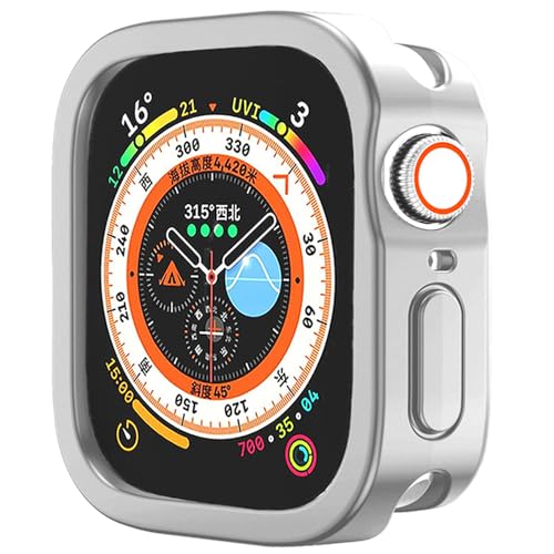 Bumper Case Compatible with Apple Watch Ultra 2 Case 49mm Silicone Bumper Protective Cover for Apple Watch Case Series Watch Ultra (Silver)