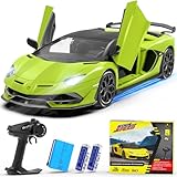 AEROQUEST Lamborghini Remote Control Car, Officially Licensed 1:14 Lambo RC Car 7.4V 500mAh with 15km/h Fast Model Car Toys for Adults Boys Girls Birthday Ideas Gift, Green