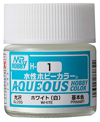 GSI Creos - H1 Gloss White (10ml), Mr. Hobby Aqueous Color Paint