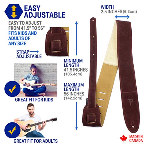 Perri’s Leathers Ltd. – Sangle de Guitare – Longueur Ajustable – Rembourrage en Peau de Mouton – Bordeaux – Fabriquée au… - Les Beatles, Paul McCartney, John Lennon, RIngo Starr, George Harrison Perri's Leathers Ltd. - Sangle de Guitare - Longueur Ajustable - Rembourrage en Peau de Mouton - Bordeaux - Fabriquée au… – Image 3
