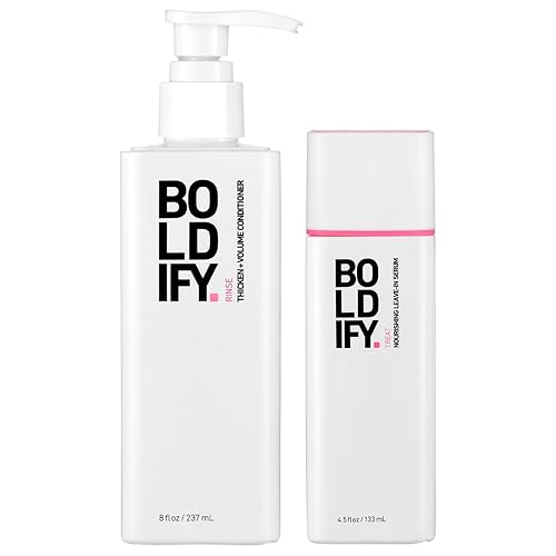 Boldify Acondicionador + Suero: Suave y Proteger Bundle: Biotina para la retención del cabello, plenitud, nutrición, desenredado, tratamiento de