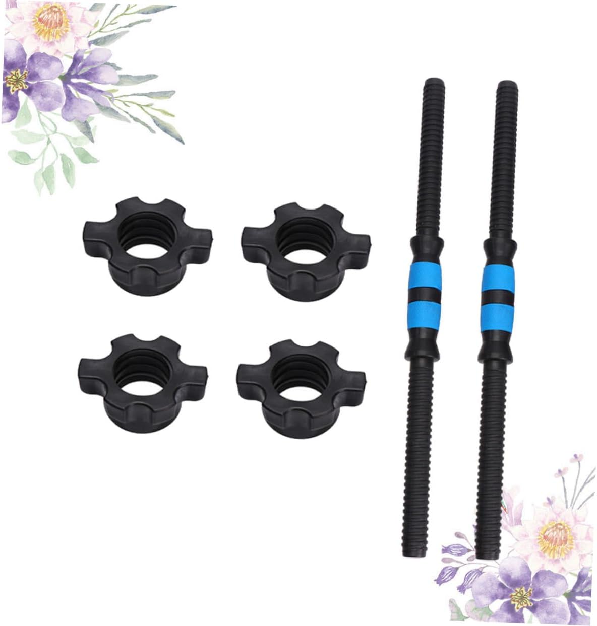 Toyvian Dumbbell Connecting Bar with Slip Grip and Precision Threaded Nuts Fitness Rod for Home Gym Strength Training Compatible with Standard Dumbbell Bars for Men and Women Random Color