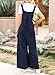 Dokotoo Loose Jumpsuits for Women Overalls Oversized Solid Color Casual Wide Leg One Piece Sleeveless jumpsuit Long Pant Romper with Pockets 2025 Fashion Navy Blue Large