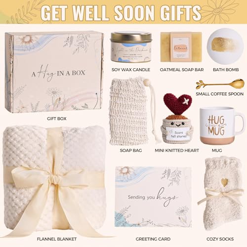 Get Well Gifts for Women Care Package Feel Better Gifts Baskets After Surgery Cancer Patients Miscarriage for Sick Friend Chemo Encouraging Pamper Comfort Wellness Hug Box For Her Self Care With Mug - Image 4