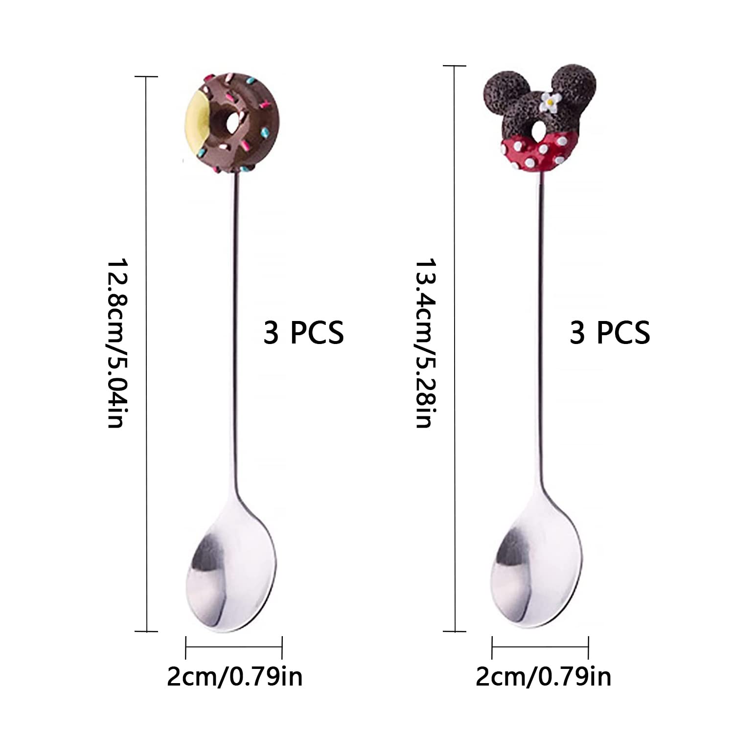 Set 6 Cucchiaini Da Caffè In Acciaio - 13cm, Colorati, Per Dessert E Bevande - Foto 7