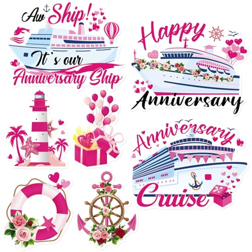 JoyAura Anniversary Cruise Door Magnets - 7 Pcs Wedding Anchor Ship Cabin...