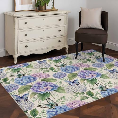 Tapete decorativo floral 3'x5' lavable para interior y exterior