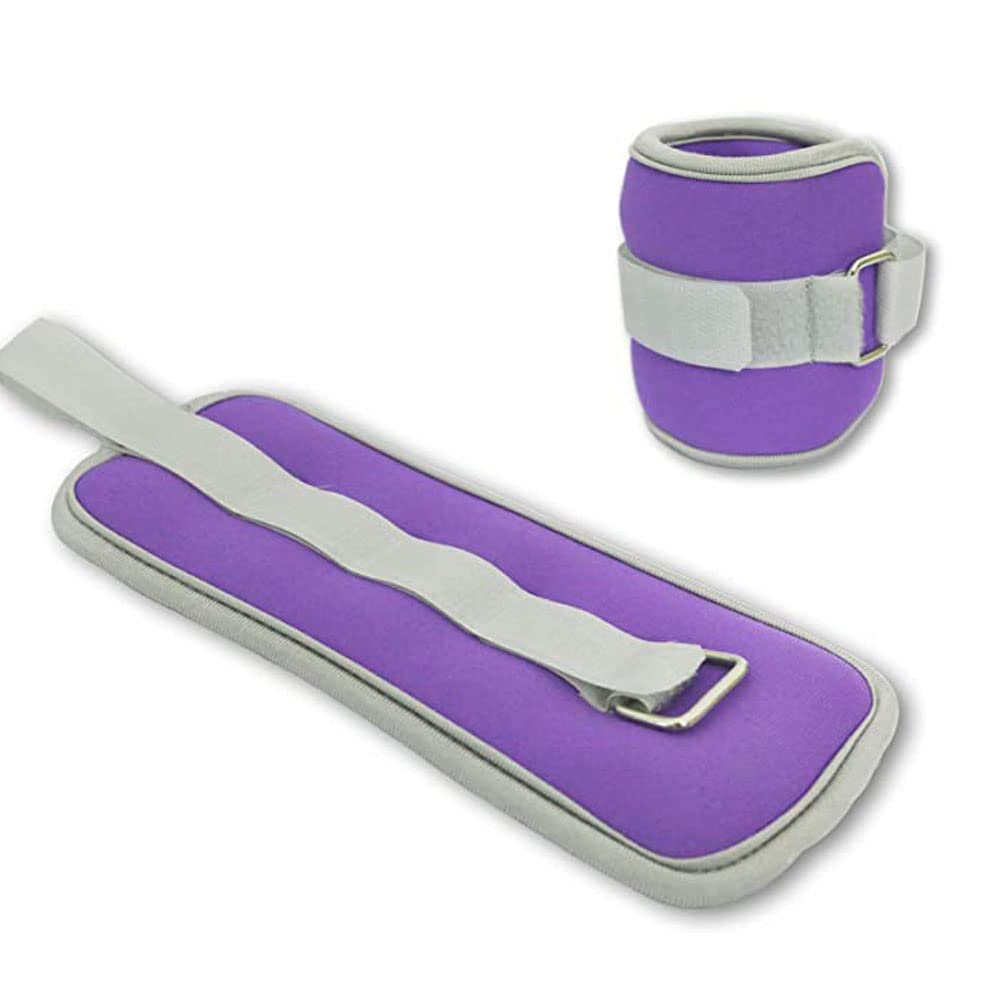 1Pair Mano Polso Gamba Braccio Caviglia Pesi Attrezzatura Esercizio con Cinghie Regolabili per Camminare Fitness Palestra Yoga Pilates Aerobica,Viola,2KG